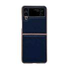 For Samsung Galaxy Z Flip3 5G Genuine Leather Xiaoya Series Nano Electroplating Phone Case(Blue) - 1