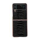 For Samsung Galaxy Z Flip4 5G Genuine Leather Weilai Series Nano Electroplating Phone Case(Black) - 1