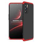 For OPPO A16 GKK Three Stage Splicing Full Coverage PC Phone Case(Black Red) - 1
