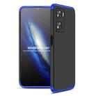 For OPPO A57 4G GKK Three Stage Splicing Full Coverage PC Phone Case(Black Blue) - 1