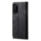 For OPPO Reno 3 5G / Reno 3 Youth Denim Texture Casual Style Horizontal Flip Leather Case with Holder & Card Slots & Wallet(Black) - 3