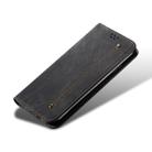 For OPPO Reno 3 5G / Reno 3 Youth Denim Texture Casual Style Horizontal Flip Leather Case with Holder & Card Slots & Wallet(Black) - 6