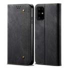 For Galaxy S20 Denim Texture Casual Style Horizontal Flip Leather Case with Holder & Card Slots & Wallet(Black) - 1