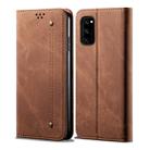 For Huawei Honor 30 Denim Texture Casual Style Horizontal Flip Leather Case with Holder & Card Slots & Wallet(Brown) - 1