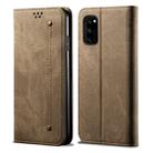 For Huawei Honor 30 Denim Texture Casual Style Horizontal Flip Leather Case with Holder & Card Slots & Wallet(Khaki) - 1