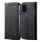 For Huawei Honor 30S Denim Texture Casual Style Horizontal Flip Leather Case with Holder & Card Slots & Wallet(Black) - 1