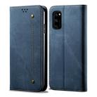 For Huawei Honor 30S Denim Texture Casual Style Horizontal Flip Leather Case with Holder & Card Slots & Wallet(Blue) - 1