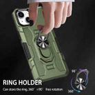 For iPhone 14 Plus Ring Holder Armor Hybrid Phone Case (Green) - 6