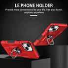 For iPhone 13 Ring Holder Armor Hybrid Phone Case(Red) - 2