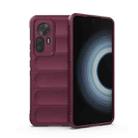 For Xiaomi Redmi K50 Ultra / Xiaomi 12T Magic Shield TPU + Flannel Phone Case(Wine Red) - 1