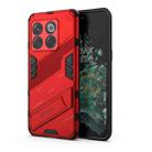 For OnePlus 10T 5G Punk Armor PC + TPU Phone Case with Holder(Red) - 1