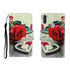 For OPPO A11 Colored Drawing Horizontal Flip Leather Case with Holder & Card Slot & Wallet(Red rose) - 1