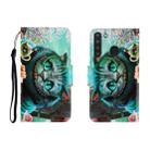 For Galaxy A21 Colored Drawing Horizontal Flip Leather Case with Holder & Card Slot & Wallet(Green Eyes) - 1