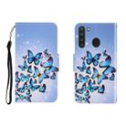 For Galaxy A21 Colored Drawing Horizontal Flip Leather Case with Holder & Card Slot & Wallet(Many Butterflies) - 1