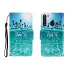 For Galaxy A21 Colored Drawing Horizontal Flip Leather Case with Holder & Card Slot & Wallet(Coconut Tree) - 1