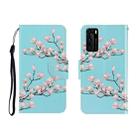 For Huawei P40 Colored Drawing Horizontal Flip Leather Case with Holder & Card Slot & Wallet(Magnolia) - 1