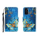 For Huawei P40 Colored Drawing Horizontal Flip Leather Case with Holder & Card Slot & Wallet(Jade Butterfly) - 1