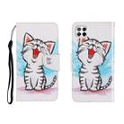 For Huawei P40 Lite Colored Drawing Horizontal Flip Leather Case with Holder & Card Slot & Wallet(Red Mouth Cat) - 1