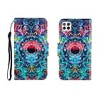 For Huawei P40 Lite Colored Drawing Horizontal Flip Leather Case with Holder & Card Slot & Wallet(Mandala) - 1