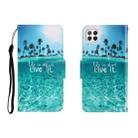 For Huawei P40 Lite Colored Drawing Horizontal Flip Leather Case with Holder & Card Slot & Wallet(Coconut Tree) - 1