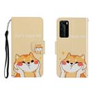 For Huawei P40 Pro Colored Drawing Horizontal Flip Leather Case with Holder & Card Slot & Wallet(Shiba Inu) - 1