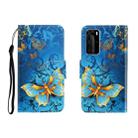 For Huawei P40 Pro Colored Drawing Horizontal Flip Leather Case with Holder & Card Slot & Wallet(Jade Butterfly) - 1