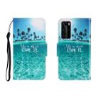 For Huawei P40 Pro Colored Drawing Horizontal Flip Leather Case with Holder & Card Slot & Wallet(Coconut Tree) - 1