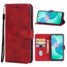 For Infinix Hot 12 Play NFC Leather Phone Case(Red) - 1