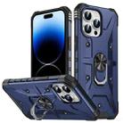 For iPhone 14 Pro Ring Holder Phone Case(Blue) - 1