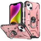 For iPhone 14 Plus Ring Holder Phone Case (Rose Gold) - 1