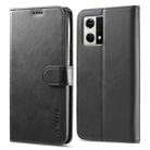 For OPPO Reno8 LC.IMEEKE Calf Texture Horizontal Flip Leather Case(Black) - 1