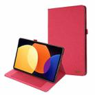 For Xiaomi Pad 5 Pro 12.4 Fabric Texture Horizontal Flip Leather Tablet Case(Red) - 1