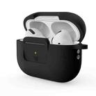 Earphone Silicone PC Protective Case with Switch Button and Buckle For AirPods Pro 2(Black) - 1