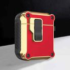 For AirPods 1 / 2 Wireless Earphone Eagle Electroplating Protective Case with Hook(Red) - 1