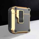 For AirPods 1 / 2 Wireless Earphone Eagle Electroplating Protective Case with Hook(Grey) - 1