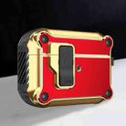 For AirPods Pro Wireless Earphone Eagle Electroplating Protective Case with Hook(Red) - 1