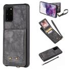 For Galaxy S20+ Vertical Flip Shockproof Leather Protective Case with Short Rope, Support Card Slots & Bracket & Photo Holder & Wallet Function(Gray) - 1