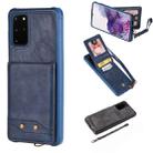 For Galaxy S20+ Vertical Flip Shockproof Leather Protective Case with Short Rope, Support Card Slots & Bracket & Photo Holder & Wallet Function(Blue) - 1