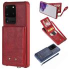 For Galaxy S20 Ultra Vertical Flip Shockproof Leather Protective Case with Short Rope, Support Card Slots & Bracket & Photo Holder & Wallet Function(Red) - 1
