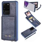 For Galaxy S20 Ultra Vertical Flip Shockproof Leather Protective Case with Short Rope, Support Card Slots & Bracket & Photo Holder & Wallet Function(Blue) - 1
