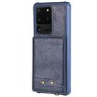 For Galaxy S20 Ultra Vertical Flip Shockproof Leather Protective Case with Short Rope, Support Card Slots & Bracket & Photo Holder & Wallet Function(Blue) - 2