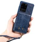 For Galaxy S20 Ultra Vertical Flip Shockproof Leather Protective Case with Short Rope, Support Card Slots & Bracket & Photo Holder & Wallet Function(Blue) - 9