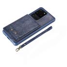 For Galaxy S20 Ultra Vertical Flip Shockproof Leather Protective Case with Short Rope, Support Card Slots & Bracket & Photo Holder & Wallet Function(Blue) - 10