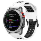 For Garmin Fenix 7S / 6S / 5S Two-color Silicone Watch Band(White Black) - 1