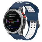 For Garmin Fenix 7S / 6S / 5S Two-color Silicone Watch Band(Blue White) - 1