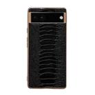 For Google Pixel 6 Genuine Leather Weilai Series Nano Electroplating Phone Case(Black) - 1