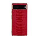 For Google Pixel 6 Genuine Leather Weilai Series Nano Electroplating Phone Case(Red) - 1