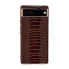 For Google Pixel 6 Genuine Leather Weilai Series Nano Electroplating Phone Case(Coffee) - 1