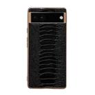 For Google Pixel 6 Pro Genuine Leather Weilai Series Nano Electroplating Phone Case(Black) - 1