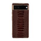 For Google Pixel 6 Pro Genuine Leather Weilai Series Nano Electroplating Phone Case(Coffee) - 1